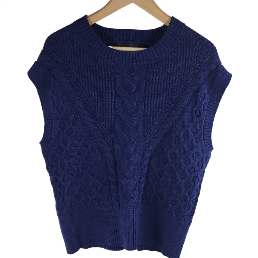 NWT Banana Republic Navy Knit Sleeveless Sweater Size Large